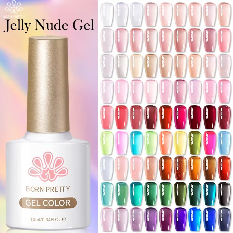 Resin Art Equipment - BORN PRETTY 10ml ジェリーヌードジェルネイルポリッシュ 50色 セミトランスペアレント