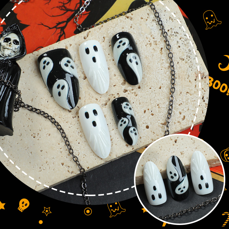 30個入り 2025年ハロウィン アーモンド型 怖い白黒ゴー - Resin Art Case のレビューと価格