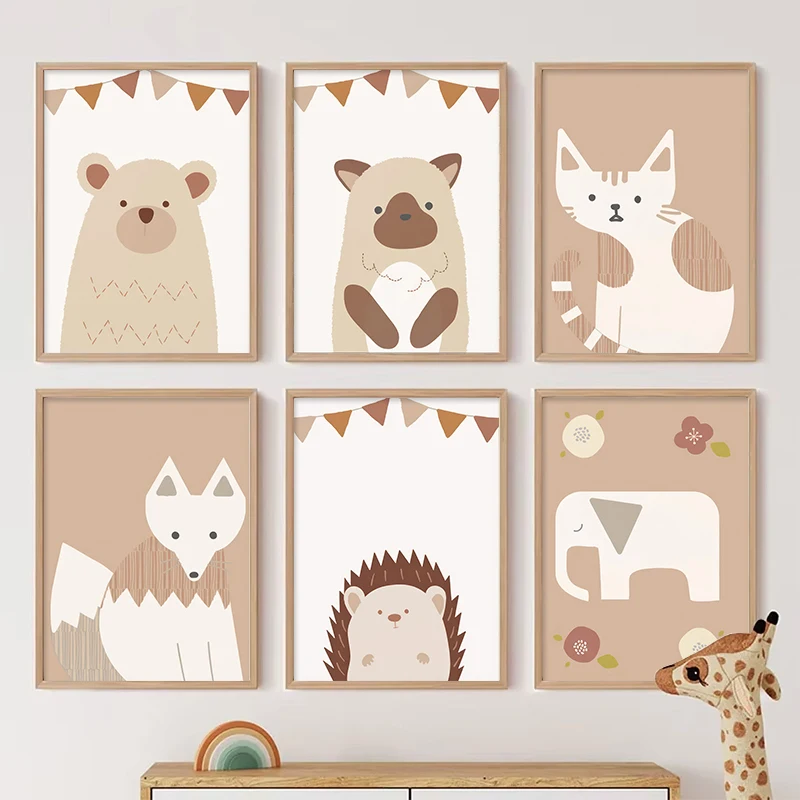アプリコット色の動物のイラスト（キツネ、ゾウ、ハリネズミ、猫 - Resin Art Alphabet のレビューと価格
