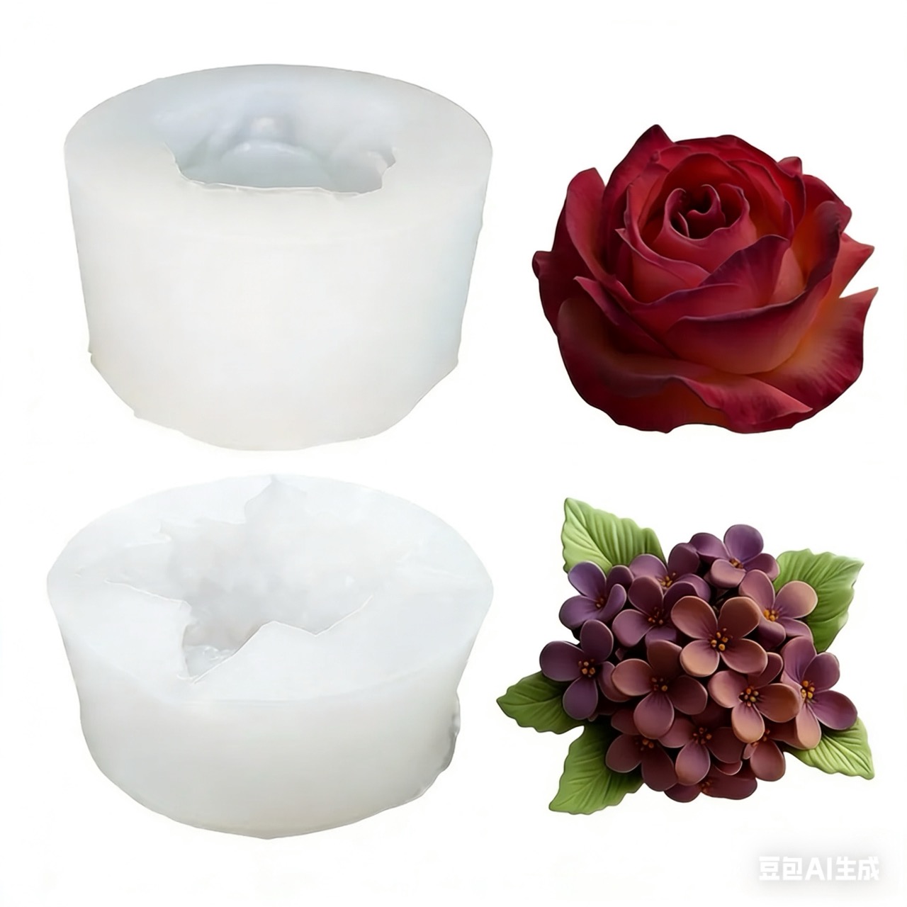 2個入りの3Dバラとライラックのシリコン型。レジンやキャンド - Resin Art Wedding Gift のレビューと価格